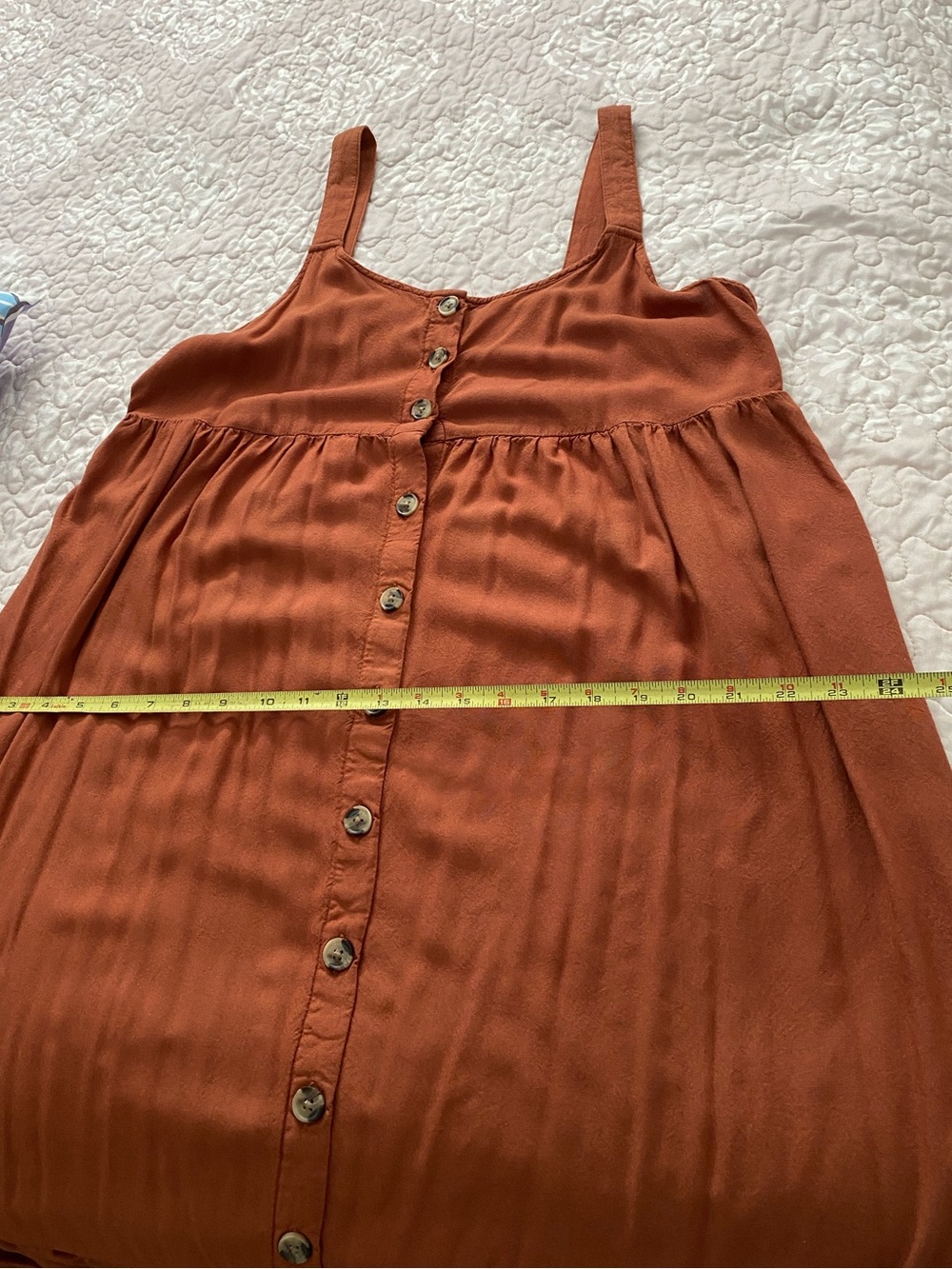 SO Rust Orange Button-Front Tiered Maxi Dress - Picture 5 of 8